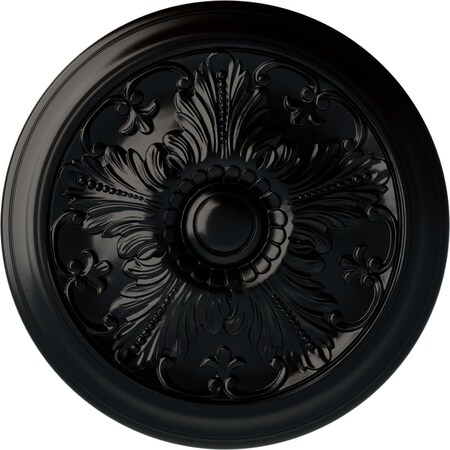 Vienna Ceiling Medallion (Fits Canopies Up To 3 1/4), Hand-Painted Jet Black, 16 7/8OD X 5/8P
